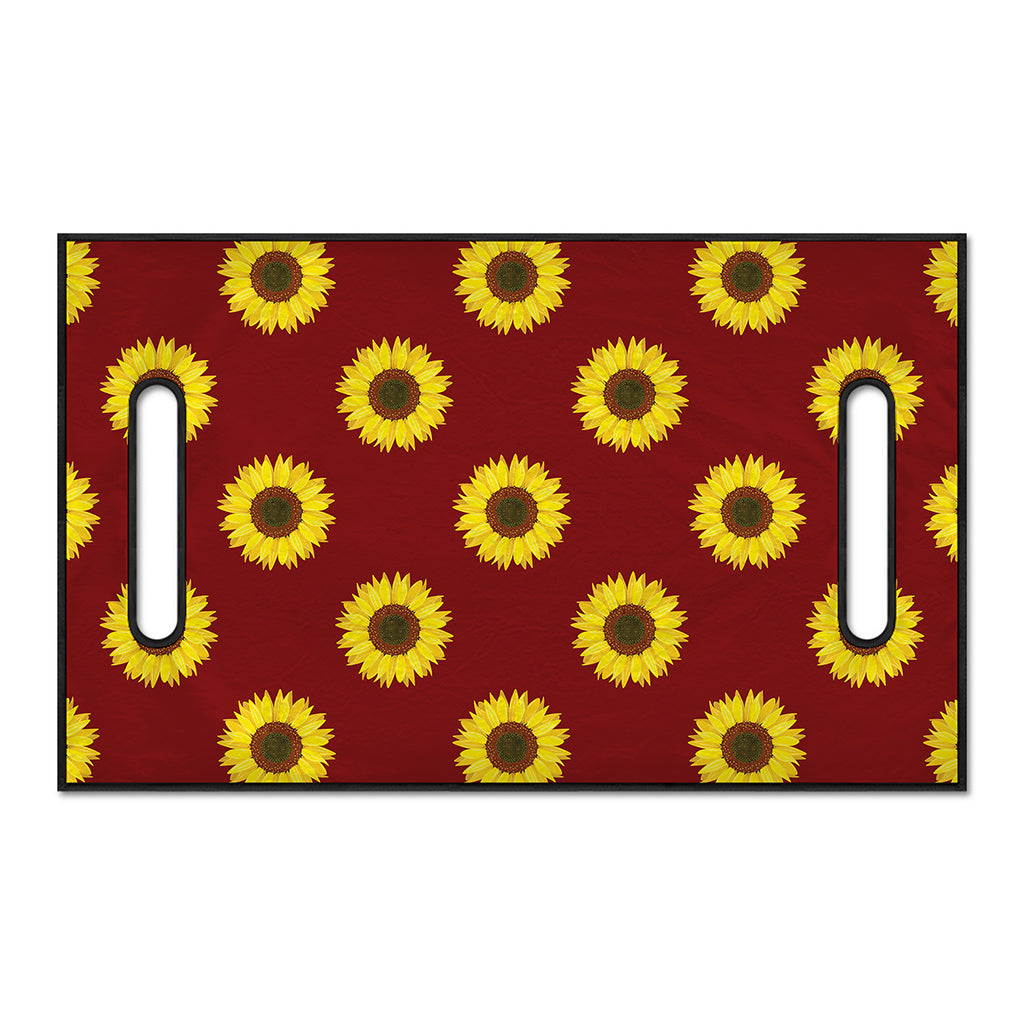 Burgundy Sunflower Pattern Print Golf Cart Seat Cover