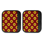 Burgundy Sunflower Pattern Print Handle Covers