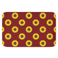 Burgundy Sunflower Pattern Print Indoor Door Mat