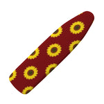 Burgundy Sunflower Pattern Print Ironing Board Cover