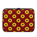 Burgundy Sunflower Pattern Print Laptop Sleeve