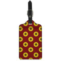 Burgundy Sunflower Pattern Print Luggage Tag