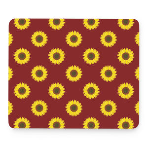 Burgundy Sunflower Pattern Print Mouse Pad
