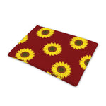 Burgundy Sunflower Pattern Print Pet Cooling Mat Cover