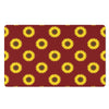 Burgundy Sunflower Pattern Print Polyester Doormat