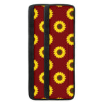Burgundy Sunflower Pattern Print Refrigerator Handle Covers