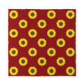 Burgundy Sunflower Pattern Print Silk Bandana