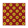 Burgundy Sunflower Pattern Print Silk Bandana