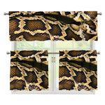 Burmese Python Snake Print 3 Piece Kitchen Curtains