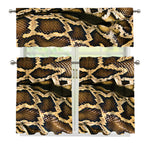 Burmese Python Snake Print 3 Piece Kitchen Curtains