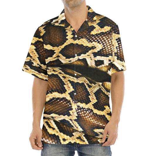 Burmese Python Snake Print Aloha Shirt