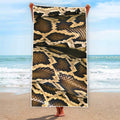 Burmese Python Snake Print Beach Towel