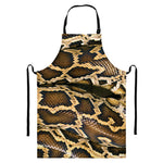 Burmese Python Snake Print Bib Apron With Pocket