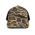Burmese Python Snake Print Black Mesh Trucker Hat