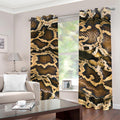 Burmese Python Snake Print Dimout Grommet Curtains