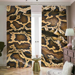 Burmese Python Snake Print Blackout Pencil Pleat Curtains