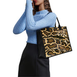 Burmese Python Snake Print Canvas Tote Bag
