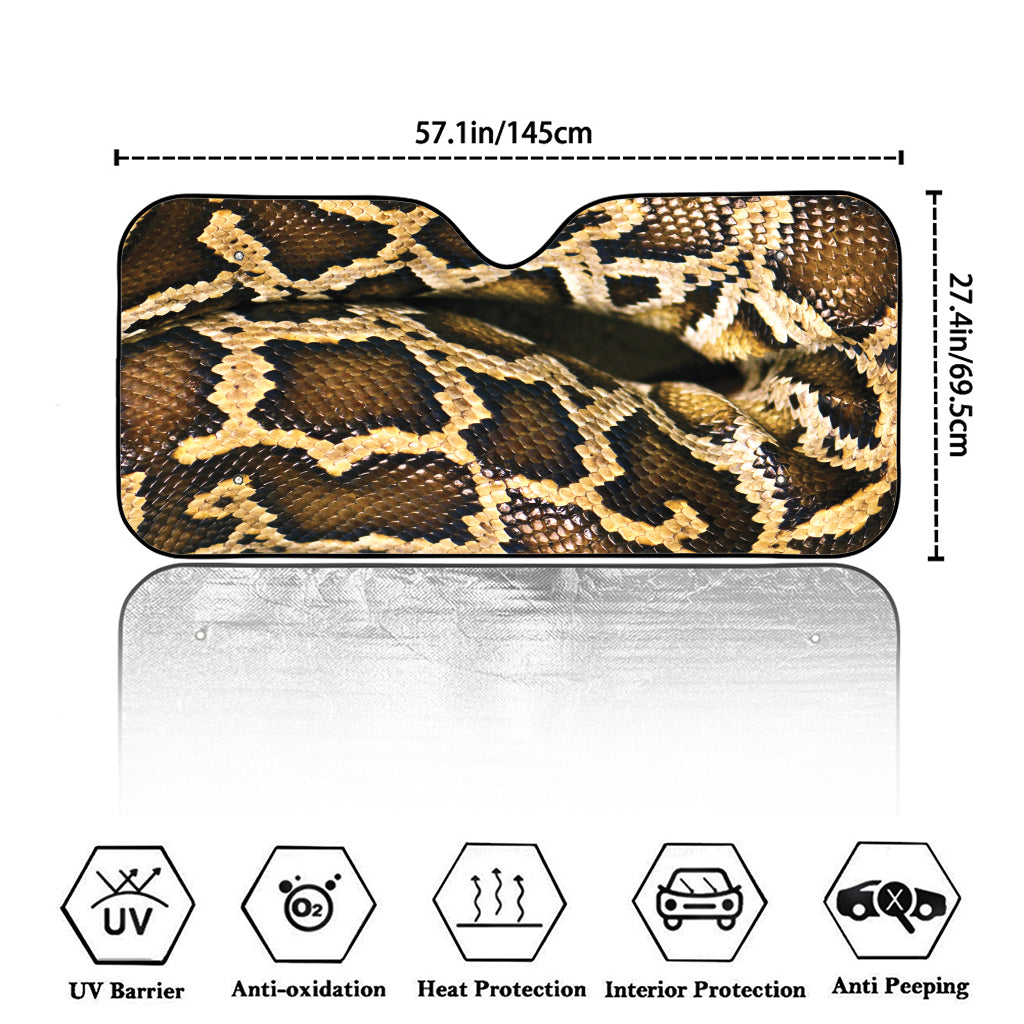 Burmese Python Snake Print Car Windshield Sun Shade