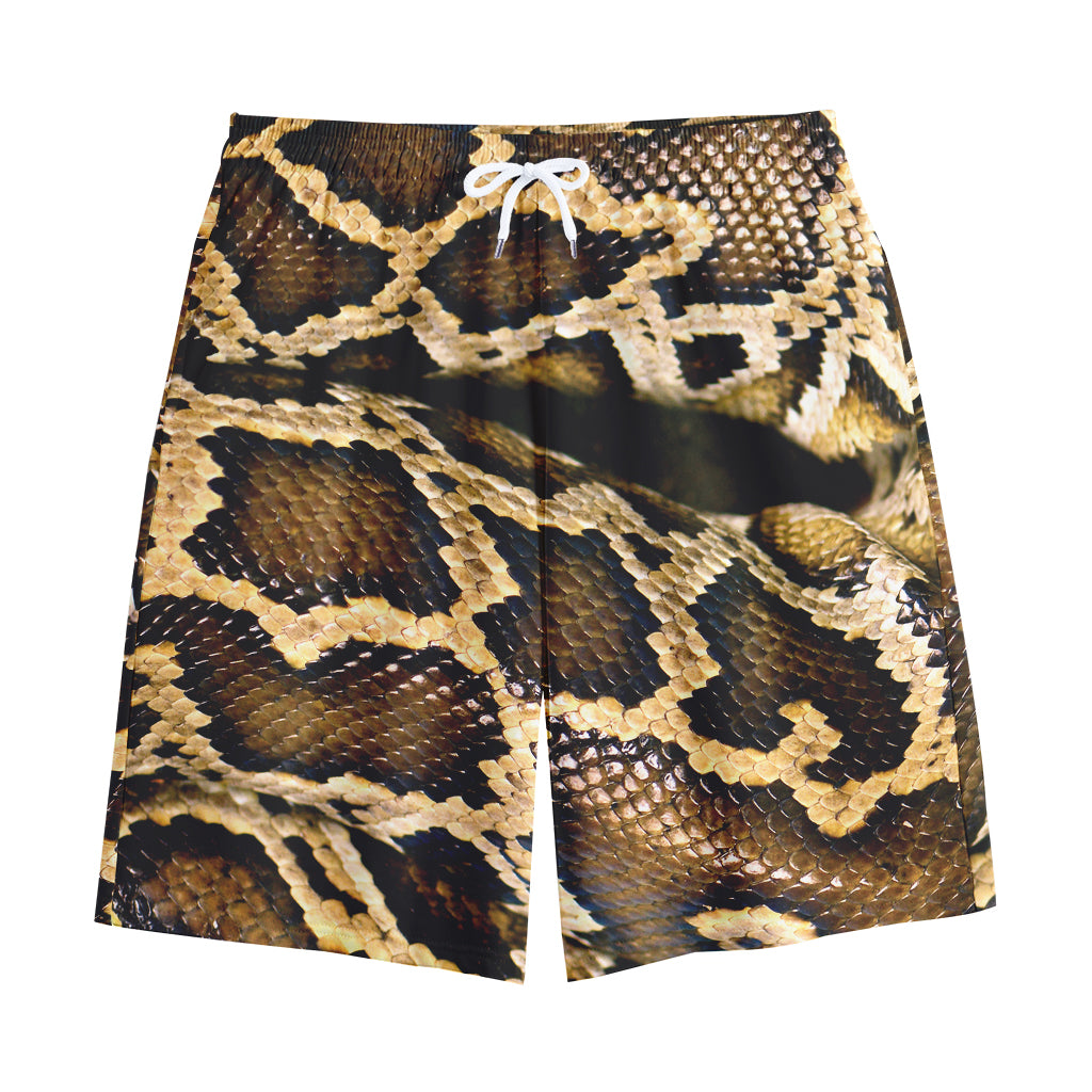 Burmese Python Snake Print Cotton Shorts