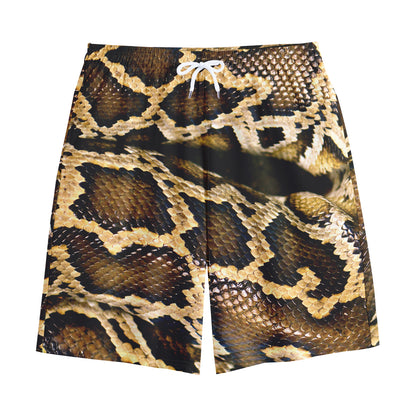Burmese Python Snake Print Cotton Shorts