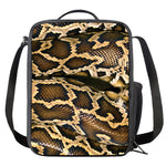 Burmese Python Snake Print Crossbody Lunch Bag