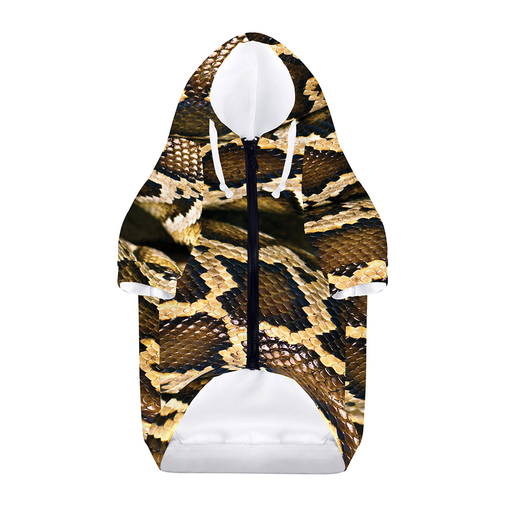 Burmese Python Snake Print Dog Zip Up Hoodie