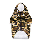 Burmese Python Snake Print Dog Zip Up Hoodie