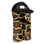 Burmese Python Snake Print Double Neoprene Wine Tote