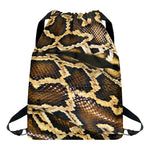 Burmese Python Snake Print Drawstring Backpack