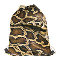 Burmese Python Snake Print Drawstring Bag