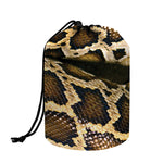 Burmese Python Snake Print Drawstring Makeup Bag