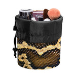 Burmese Python Snake Print Drawstring Makeup Bag