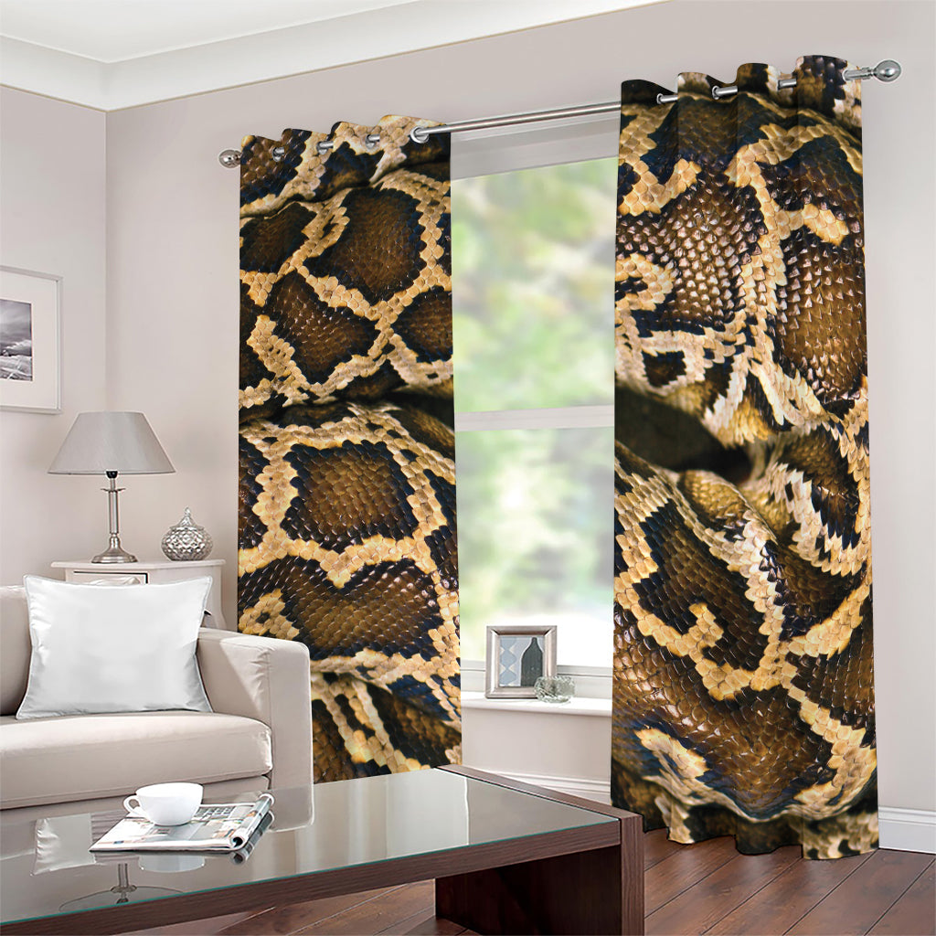 Burmese Python Snake Print Extra Wide Grommet Curtains