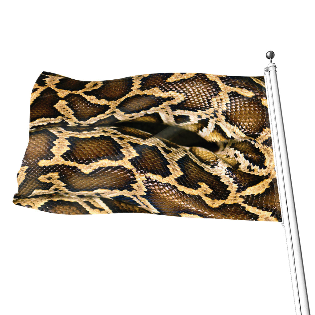 Burmese Python Snake Print Flag