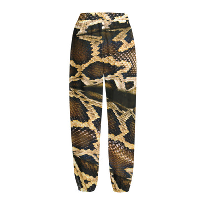 Burmese Python Snake Print Fleece Lined Knit Pants