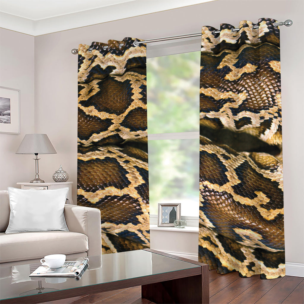 Burmese Python Snake Print Grommet Curtains