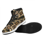 Burmese Python Snake Print High Top Leather Sneakers