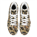 Burmese Python Snake Print High Top Leather Sneakers
