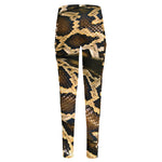 Burmese Python Snake Print High-Waisted Pocket Leggings