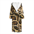 Burmese Python Snake Print Hooded Bathrobe
