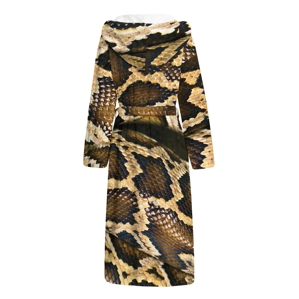 Burmese Python Snake Print Hooded Bathrobe
