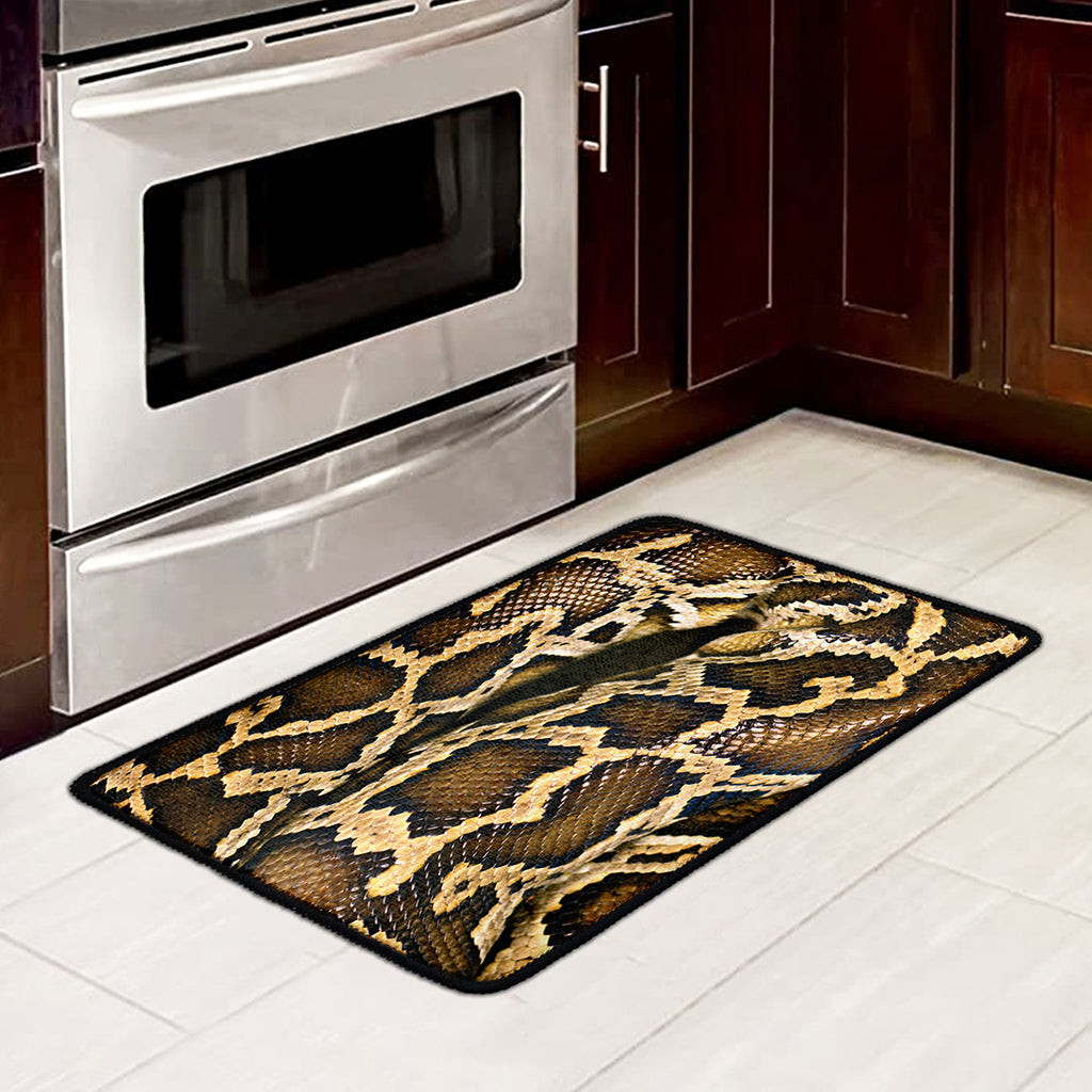 Burmese Python Snake Print Kitchen Mat