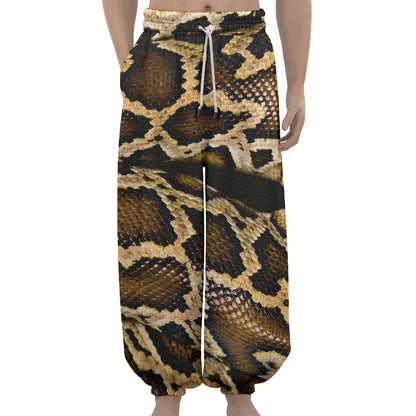 Burmese Python Snake Print Lantern Pants