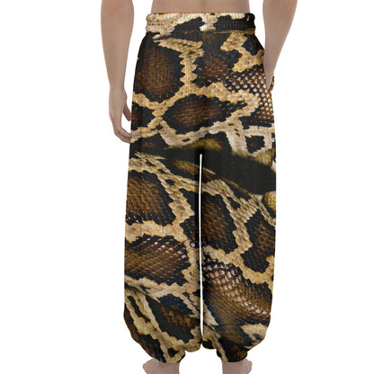 Burmese Python Snake Print Lantern Pants
