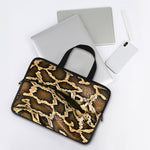 Burmese Python Snake Print Laptop Sleeve With Handle