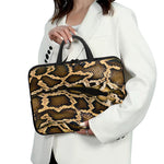 Burmese Python Snake Print Laptop Sleeve With Handle