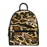 Burmese Python Snake Print Leather Backpack
