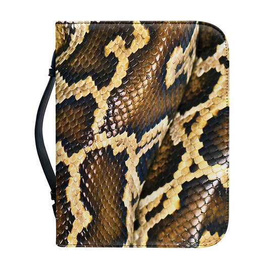 Burmese Python Snake Print Leather Bible Cover