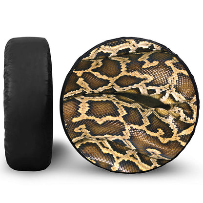 Burmese Python Snake Print Leather Spare Tire Cover