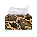 Burmese Python Snake Print Leather Tissue Box Cover